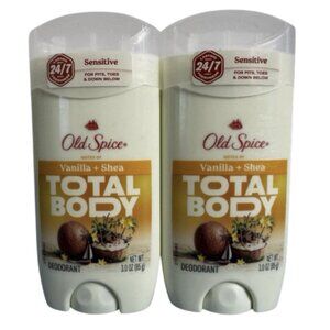 Old Spice Gentle Mans Total Body Deodorant 3.0 Oz ~ Vanilla + Shea - 2 pk